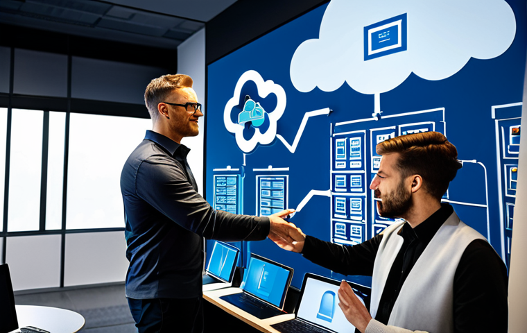 **

"A modern office setting with a diverse team of professionals collaborating around a large interactive display showcasing a hybrid cloud architecture diagram. The diagram visually represents the connection between a private data center (depicted as a secure server room) and a public cloud interface (represented by a stylized cloud icon). Everyone is fully clothed in business-casual attire, safe for work, appropriate content, professional, perfect anatomy, natural proportions, professional photography, high quality, family-friendly."

**